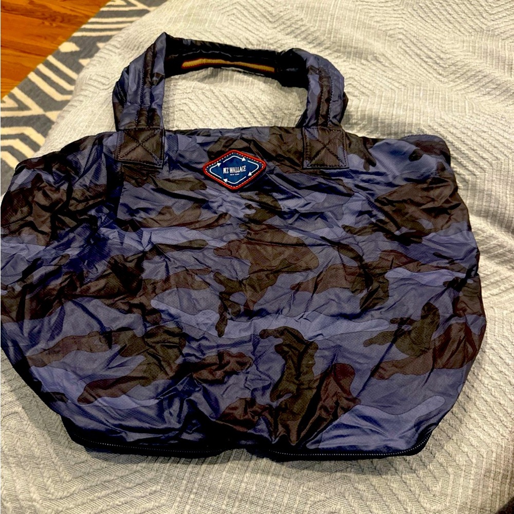 MZ Wallace Dark Blue Camo Packable Market Tote